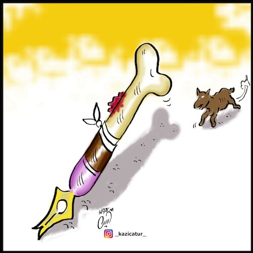 Cartoon: pen (medium) by Hossein Kazem tagged pen
