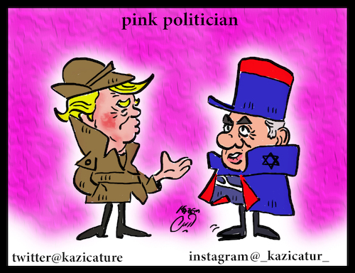 Cartoon: pink politician (medium) by Hossein Kazem tagged politician