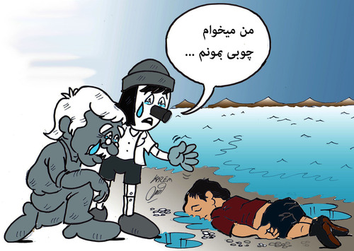 Cartoon: pinochio and war (medium) by Hossein Kazem tagged pinochio,and,war