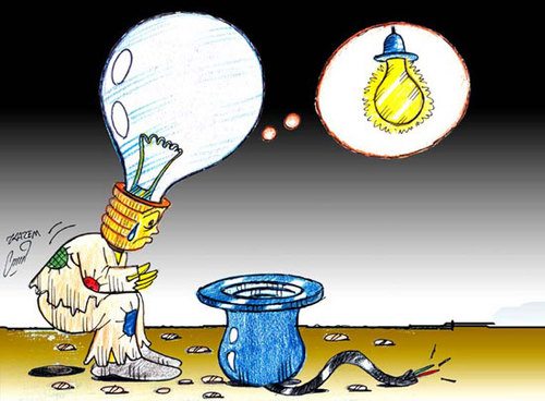 Cartoon: poor energhy (medium) by Hossein Kazem tagged poor,energhy