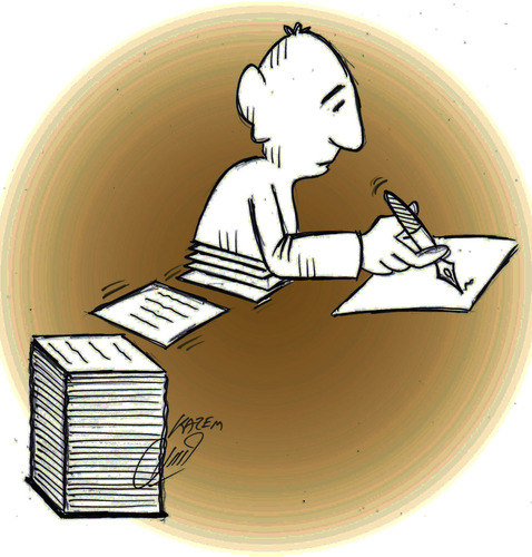 Cartoon: press day (medium) by Hossein Kazem tagged press,day