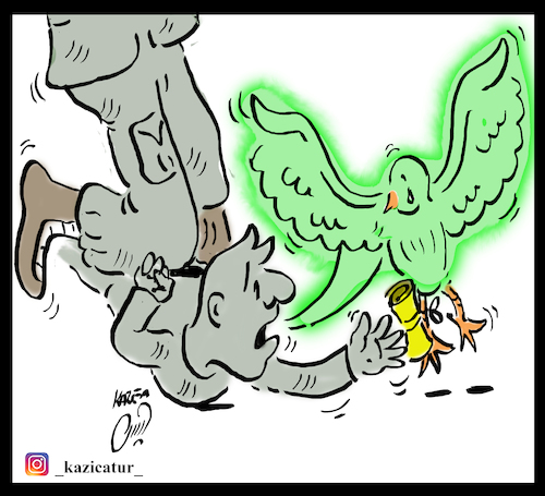 Cartoon: protest (medium) by Hossein Kazem tagged protest