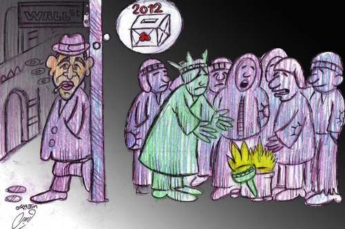Cartoon: protest in wall st (medium) by Hossein Kazem tagged protest,in,wall,st