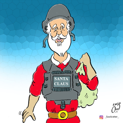 Cartoon: santa claus 2024 (medium) by Hossein Kazem tagged santa,claus,2024