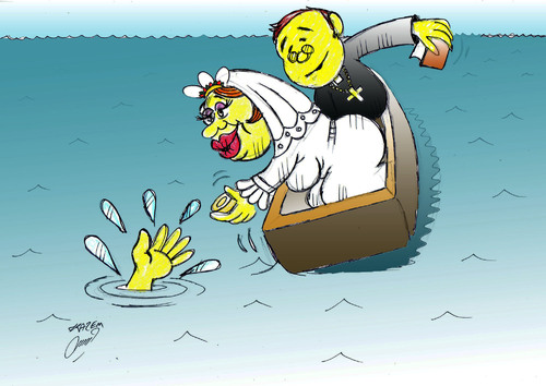 Cartoon: sos (medium) by Hossein Kazem tagged sos