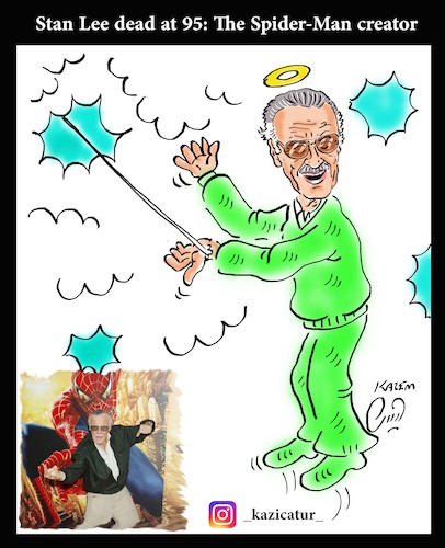 Cartoon: stan lee (medium) by Hossein Kazem tagged stan,lee