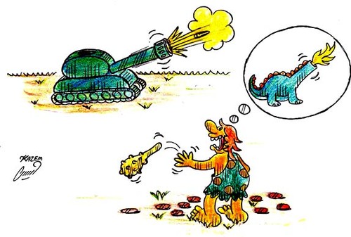 Cartoon: tank (medium) by Hossein Kazem tagged tank
