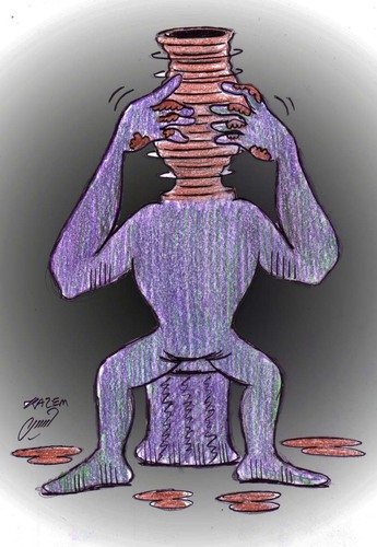 Cartoon: thinker (medium) by Hossein Kazem tagged thinker