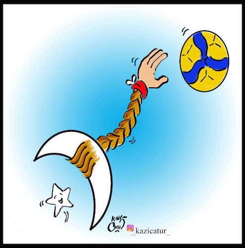 Cartoon: turkish women volleyball (medium) by Hossein Kazem tagged turkish,women,vollyball