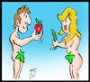 Cartoon: adam and eve (small) by Hossein Kazem tagged adam,and,eve