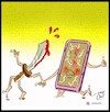 Cartoon: bloody mobile device (small) by Hossein Kazem tagged bloody,mobile,device