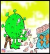 Cartoon: corona virus (small) by Hossein Kazem tagged corona,virus