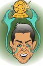 Cartoon: Cristiano Ronaldo wins FIFA best (small) by Hossein Kazem tagged cristiano,ronaldo,wins,fifa,best,player,award