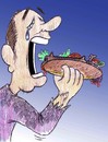 Cartoon: die sandevich (small) by Hossein Kazem tagged die,sandevich