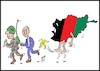 Cartoon: exit afghanistan (small) by Hossein Kazem tagged exit,afghanistan
