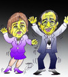 Cartoon: merkel and oland (small) by Hossein Kazem tagged merkel,and,oland