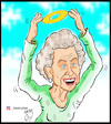 Cartoon: queen elizabeth II (small) by Hossein Kazem tagged queen,elizabeth,ii