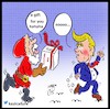 Cartoon: Santa Claus and trump (small) by Hossein Kazem tagged santa,claus,and,trump