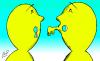 Cartoon: talk key (small) by Hossein Kazem tagged talk,key