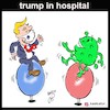 Cartoon: trump in hospital (small) by Hossein Kazem tagged trump,in,hospital