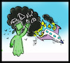 Cartoon: Ukrainian plane crashes in Iran (small) by Hossein Kazem tagged ukrainian,plane,crashes,in,iran