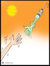 Cartoon: vaccine for us (small) by Hossein Kazem tagged vaccine,for,us