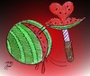 Cartoon: watermelon (small) by Hossein Kazem tagged watermelon