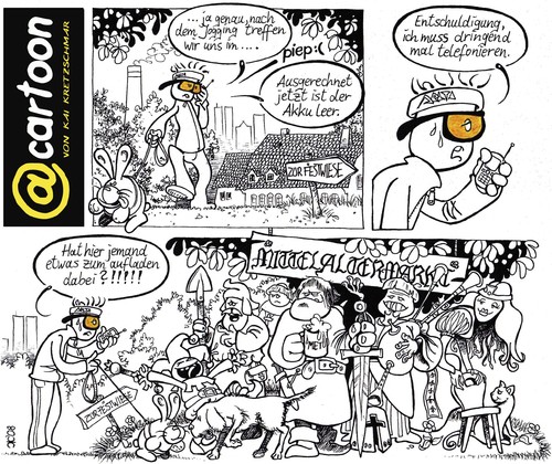 Cartoon: MittelalterMarkt (medium) by kunstkai tagged etcartoon,etcar,kunstkai,kai,kretzschmar,mittelalter,markt,mittelaltermarkt,historische,feste,rammler,hase,hund,ritter,handy,mobil,fon,akku,leer,aufladen,strom,energie,park,met,stadtfest,geschichte,lustig,sommerfest,jubiläum,katze,jogging,training,gassi,gehen,großstadt