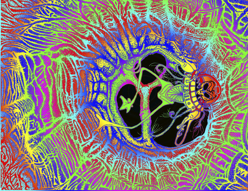 Cartoon: LAST CONTACT Psych O Delic O (medium) by DaD O Matic tagged lastcontact,sciencefiction,color,photoshop