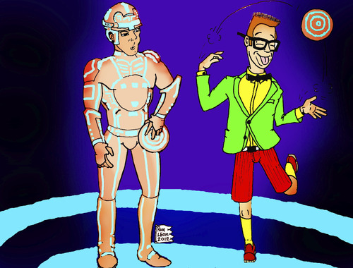 Cartoon: TRON meets Its a BRAD BRAD WORLD (medium) by DaD O Matic tagged tv,reality,tron,brad,bravo,fantasy,fashion,designer