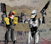 Cartoon: FAITH NO MORE (small) by DaD O Matic tagged handsup,dontshoot,robocop,judgedredd,revolution,justice