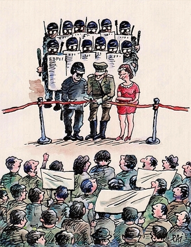 Cartoon: opening ceremony (medium) by penapai tagged opening,police