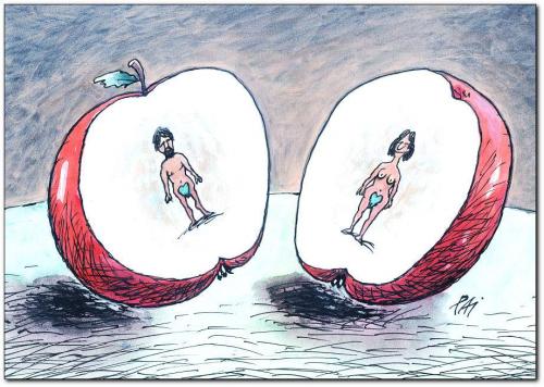 Cartoon: original sin (medium) by penapai tagged adam,eve