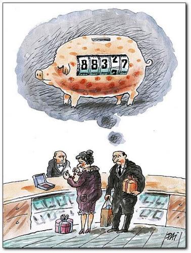 Cartoon: shopping (medium) by penapai tagged piggy,money,geld,sparschwein,einkaufen,kaufen,frau,ausgaben,shoppen