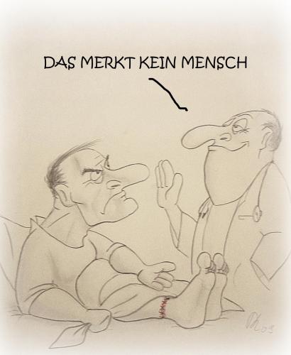 Cartoon: DAS MERKT KEIN MENSCH (medium) by philipolippi tagged arzt,kunstfehler,doktor