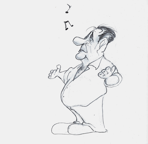 Cartoon: der singende Kellner (medium) by philipolippi tagged italien,oper,pizza,pasta,kellner
