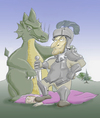 Cartoon: Sygmund der Tapfere (small) by philipolippi tagged ritter,drachen,jungfrau,mittelalter