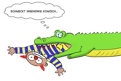Cartoon: Schmeckt komisch... (medium) by bobele tagged krokodil,clown