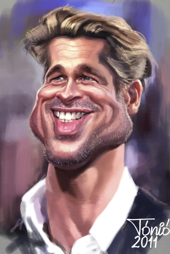 Cartoon: Brad Pitt (medium) by Toniokarikatura tagged hollywood,star,film