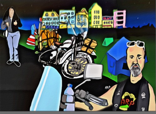 Cartoon: American Bikers (medium) by tonyp tagged arp,bikers,harley,davison,arptoons