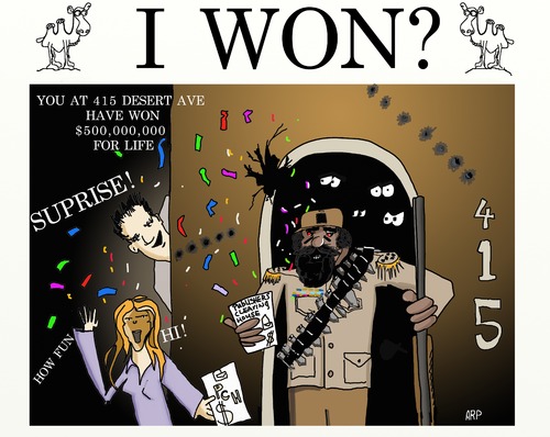 Cartoon: AMERICAN GAMES (medium) by tonyp tagged arp,desert,games,american,war,iraq,arptoons