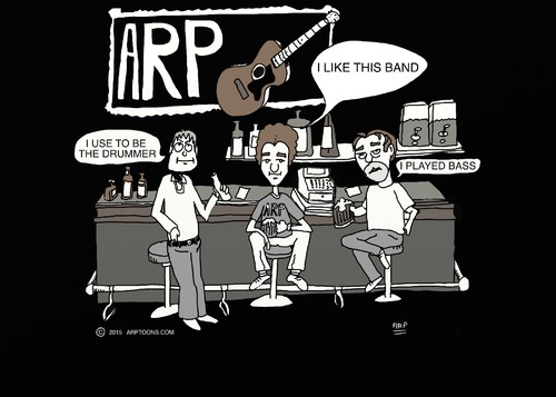 Cartoon: Band Stories (medium) by tonyp tagged arp,music,band,players,musicians,arptoons