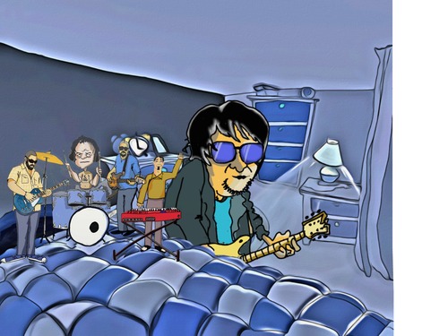 Cartoon: Blue room (medium) by tonyp tagged arp,bed,dreams,music,song,tonyp,toys,american,toy,cook,cooking,food