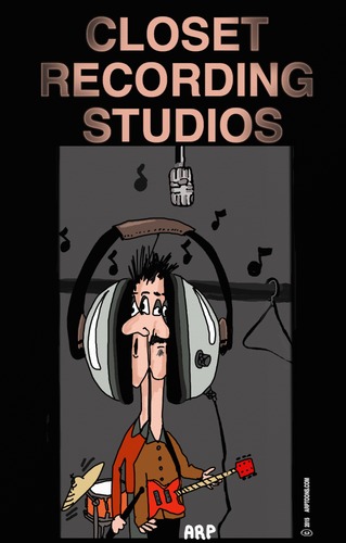 Cartoon: Closet Studio (medium) by tonyp tagged closet,arp,arptoons,music,recording,studio