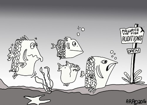 Cartoon: Fish Auditions (medium) by tonyp tagged arp,fish,auditions