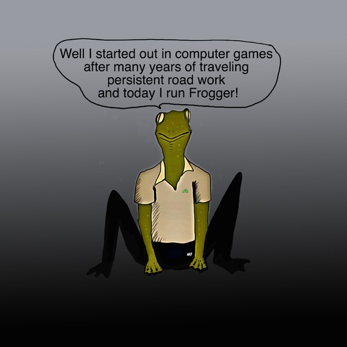Cartoon: frogger (medium) by tonyp tagged arp,arptoons,tonyp,frog,frogger,game