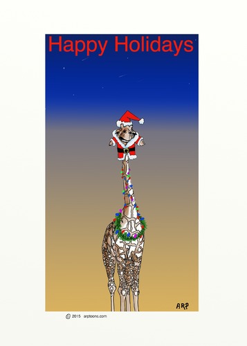 Cartoon: Getting into the spirit! (medium) by tonyp tagged arp,giraffe,spirit,arptoons