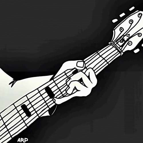 Cartoon: Guitar in Black (medium) by tonyp tagged arp,tonyp,arptoons,wacom,draw,guitar,black