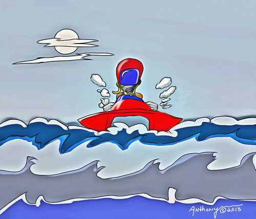 Cartoon: Hydro racing (medium) by tonyp tagged arp,cats,pot,yoyo,arptoons,wacom,dogs,animals,games,cartoons,space,dreams,music,ipad,camera,tonyp,chickens,lead,pencil,no,yellow,hydro,boats