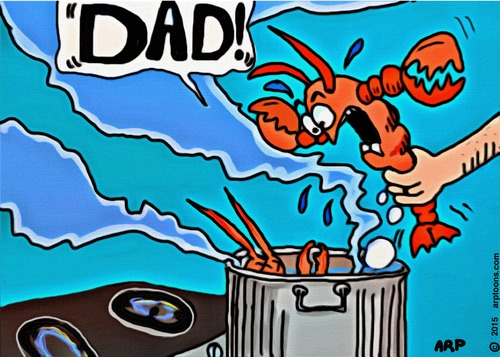 Lobster Pot With Dad By Tonyp Nature Cartoon Toonpool